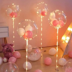Clear BoBo Balloons – 10pcs 30inch Large Transparent Bubble Globos with Ribbo…