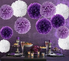 Birthday Decorations – Happy Banner Bunting With Tissue Paper Pom Poms and Ha…
