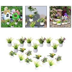 20PCS Miniature Potted Plants for Dollhouse Decoration and Photography