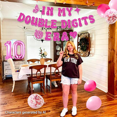 10Th Birthday Decorations Pink in My Double Digits Era Banner Double Digits Birt