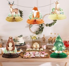 Woodland Animals Honeycomb Centerpieces for Baby Showers and First Birthdays