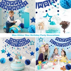 meowtastic Birthday Decorations Happy Birthday Banner with Honeycomb Balls 16pcs