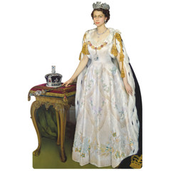 10529 Queen Elizabeth II Coronation Robes 1950s Cardboard Cutout Standee Standup