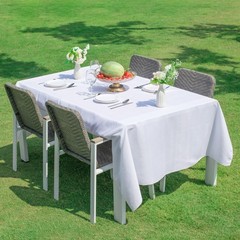 2-Pack White Rectangle Tablecloth 60×102 Inch – Wrinkle & Stain Resistant Pol…