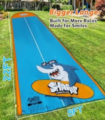 22ft Double Lane Slip and Water Slide for Kids Backyard Summer Outdoor Play Toy