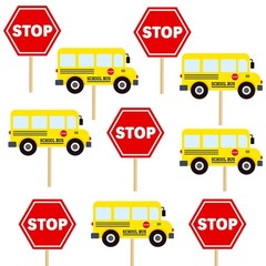 Back to School Bus Centerpiece Sticks for Classroom First Day of School Party