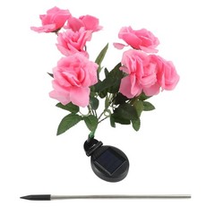 Bright Solar Rose Lights for Garden 7 Head Bundle Ground Inserted Decoration