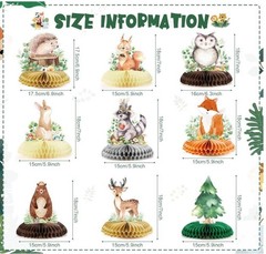 Woodland Animals Honeycomb Centerpieces for Baby Showers and First Birthdays