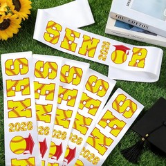 10 PCS Senior 2026 Softball Graduation Sashes White Class Sash Night Photo