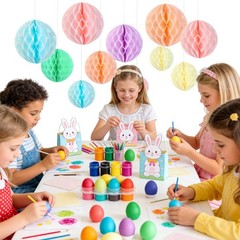 16 PCS Pastel Honeycomb Decorations 8 Inch Rainbow Hanging Balls Spring Party