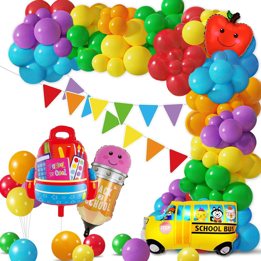 Back to School Balloons Garland Arch Kit Decorations – Welcome First Day of Scho