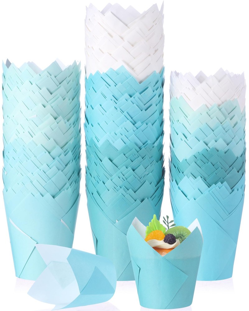 500 Pcs Standard Size Gradient Green Tulip Cupcake Liners, Party Cupcake Baki…