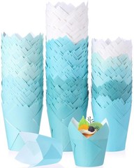 500 Pcs Standard Size Gradient Green Tulip Cupcake Liners, Party Cupcake Baki…