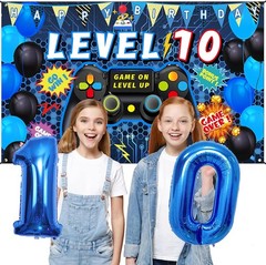 90PCS 10th Birthday Video Game Party Decorations for Boys – Blue 10th Video G…