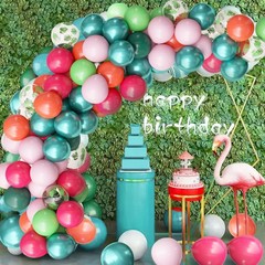 Hawaiian Luau Party Decorations, Tropical Party Balloons, 68pcs Pink Green Ro…