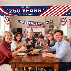 Stunning 250th Anniversary Banner 138 x 20 In – Patriotic Red, White & Blue
