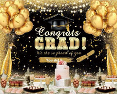 10x8Ft Class of 2026 Graduation Backdrop Banner Congrats Grad Party Decoration