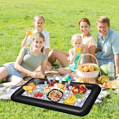 Inflatable Ice Serving Bar Pool Party Buffet Drink Cooler Floating Ice Tray F…