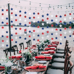 4Th of July Decorations, Red White & Blue Decorations, 78Ft Patriotic Star Garla