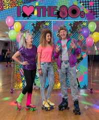I love 80s Party 3pc Backdrop retro theme photo booth fun accessory decor banner