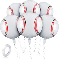 6 Pack 18 Inches Baseball Balloons Baseball Party Decorations Foil Balloons for