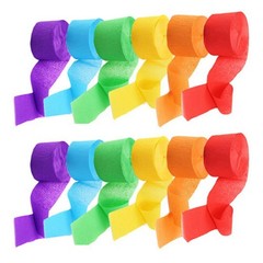 12Pcs Birthday Streamers Paper Decorations Assorted Color Crepe Party Streamers