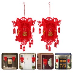 2 Pcs chinese new year paper lantern red hanging Festival Hanging Lanterns