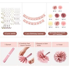 Rose Gold 60th Birthday Party Decorations , Rose gold Glittery Happy 60th Bir…