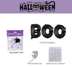Halloween Balloon Garland Arch kit with Black, Orange, Purple And Spiders