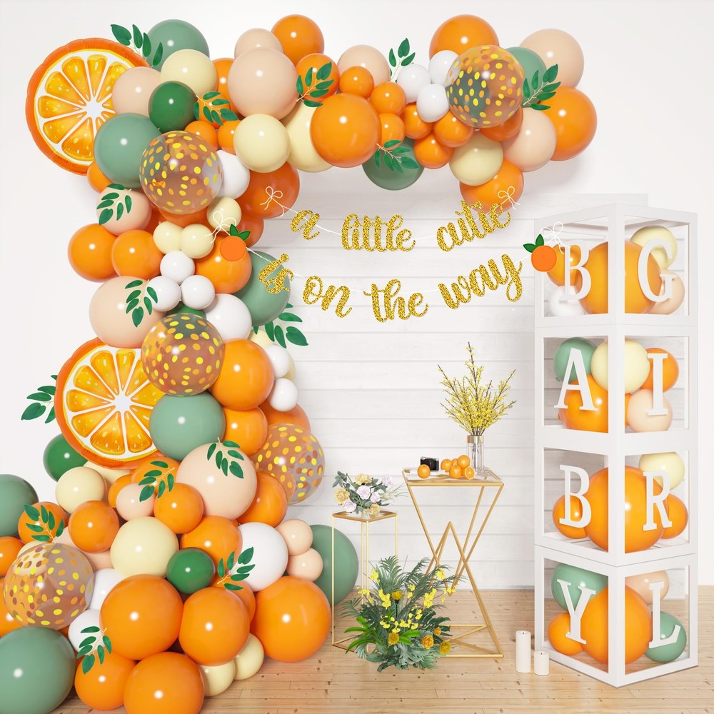 138pcs Little Cutie Baby Shower Balloon Boxes Decorations, Baby Block with Le…
