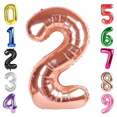 40 Inch Balloon, Giant 2 Number Balloons for 2nd Birthday Number 2 Rose Gold