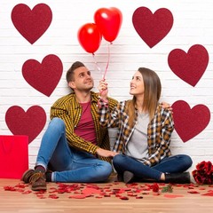 180 PCS Red Glitter Heart Shape Paper Cutouts 4 Inch Valentines Day Decor