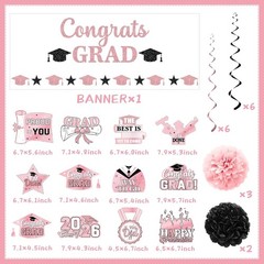2026 Pink Graduation Decorations,Graduation Decorations Class of 2026 Rose Gold