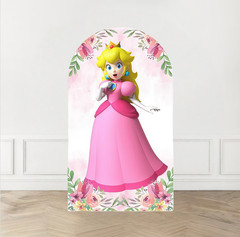 Princess Peach Birthday Castle Arch Backdrop Cover Background Party Decor Props