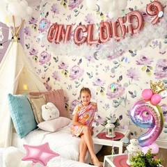 On Cloud 9 ROSE GOLD Balloons Banner On Cloud Nine Birthday Party Decorations…