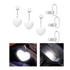 Set of 3 Heart Shaped Touch Lamps with Clip for Bags Keys Portable Light