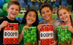 Pixel Birthday Party Decorations Party Supplies Set Including Backdrop Tableware