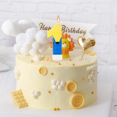 Lasuroa Anime Themed Birthday Candle, Blue & Yellow, Multicolor, 7cm Height