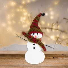 Snowman Plush Dolls with Striped Hat and Scarf Christmas Festival Desk Ornament