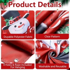 Christmas Backdrop Merry Christmas Banner Party Decoration Xmas Snowman