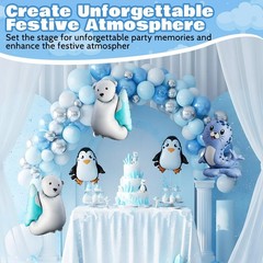 108 Pcs Winter Party Decorations Polar Bear Penguin Seal Christmas Balloon Ar…