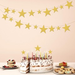 120PCS Glitter Gold Five Star Cutouts Paper