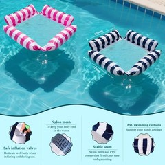 Pool Floats Adult Inflatable Hammock with Cooling Mesh, Portable Foldable Wat…