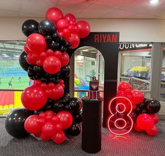 Red and Black Balloons Garland Arch Kit with Stars 200Pcs – 5 10 12 18 22inch…