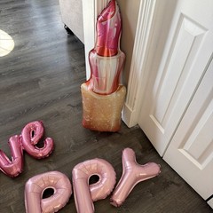 Happy Birthday Decorations Lipstick Balloons Wine Let’s Party Birthday