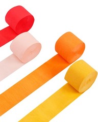 8 Rolls Orange Crepe Paper Streamers Party Decorations 1.77 Inch x 656 Feet