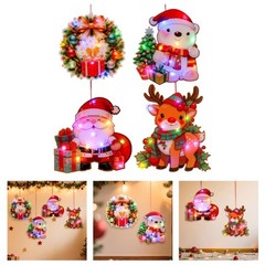 4Pack Plastic Christmas LED Hanging Ornaments With Shatterproof Design For