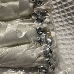 50PCS Ribbon Wands with Triple Ribbon and Silver Bell Party Wand Party Favors…