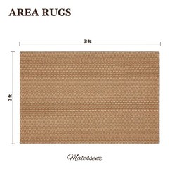 2×3 Textured Washable Entry Rug, Natural Woven Low-Profile Door Mat with Non-…
