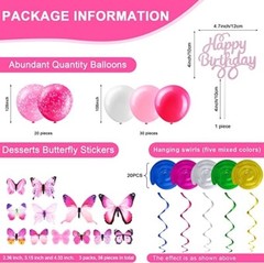 108Pcs Butterfly Party Decoration Set For Holiday , Birthday